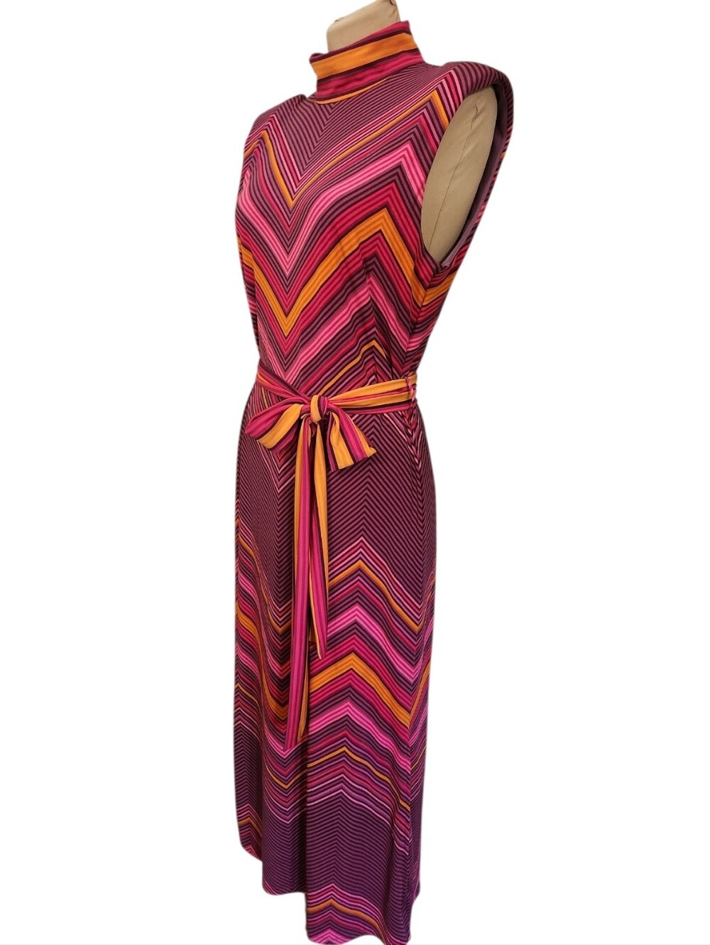 RAMY BROOK Karolina Chevron Knit Midi Dress - Size L - Picture 6 of 16